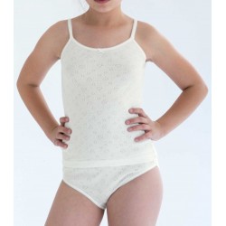 Conjunto calado de camiseta de tirantes y braguita infantil. (ref. 2327)