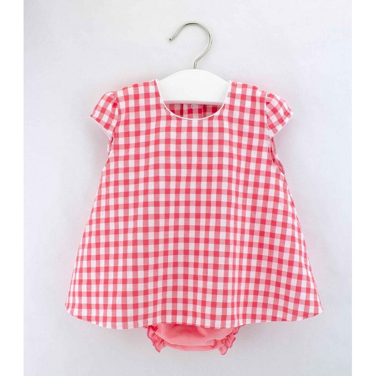 Vestido de verano cuadro Vichy Coral