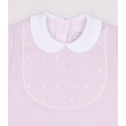 Pijama bebé bordado rosa