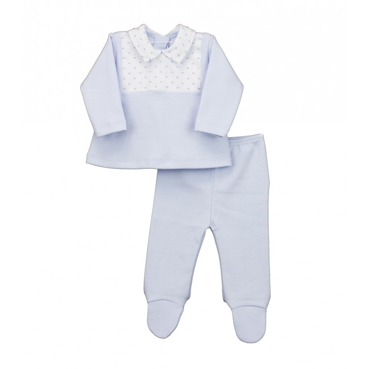 Conjunto dos piezas con pie bebé Conjunto dos piezas con pie bebé