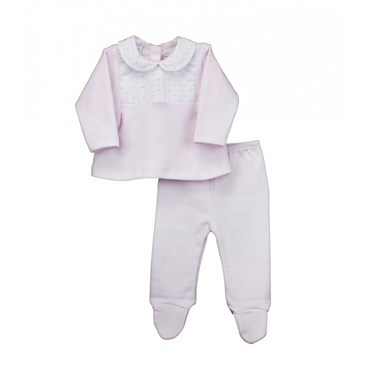 Conjunto dos piezas con pie bebé Conjunto dos piezas con pie bebé