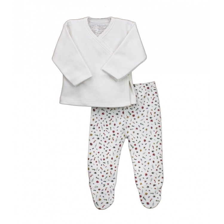 Conjunto dos piezas con pie bebé Conjunto dos piezas con pie bebé