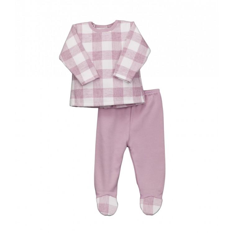 Conjunto dos piezas con pie bebé Conjunto dos piezas con pie bebé