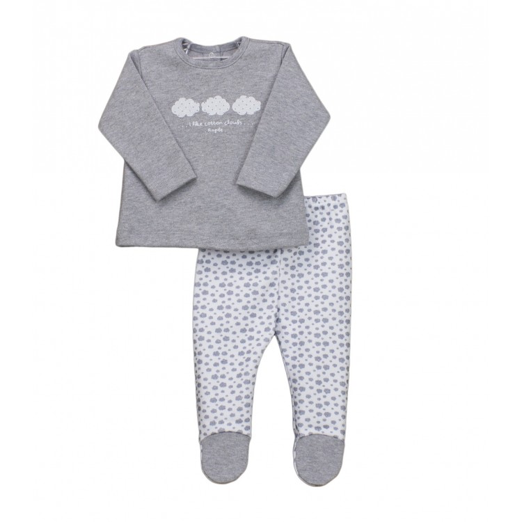 Pijama dos piezas con pie bebé Pijama dos piezas con pie bebé