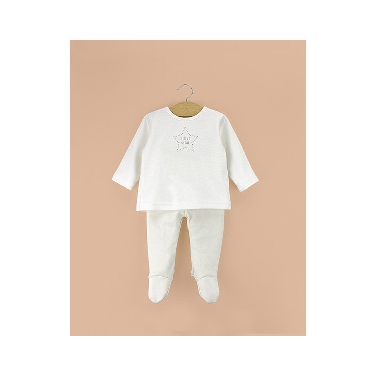 Conjunto dos piezas con pie bebé algodón orgánico Conjunto dos piezas con pie bebé algodón orgánico