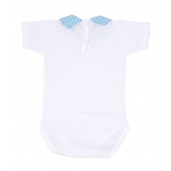 Body algodón unisex vichy turquesa