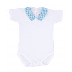 Body algodón unisex vichy turquesa