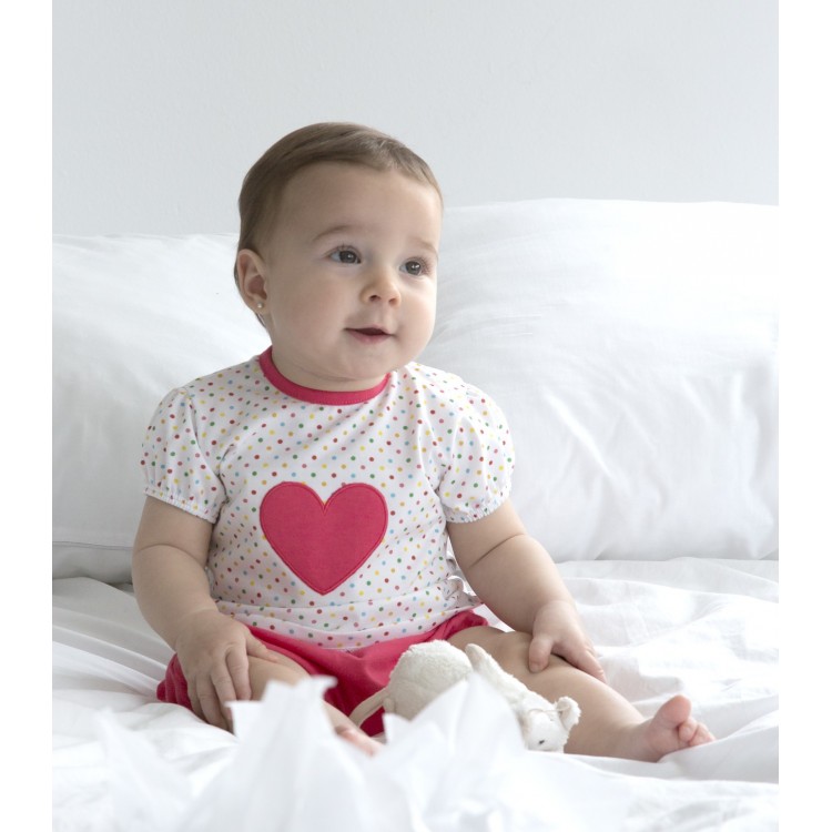 Conjunto algodón corazón rosa Conjunto algodón corazón rosa