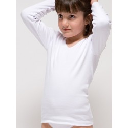 Camiseta manga larga niña algodón elastano