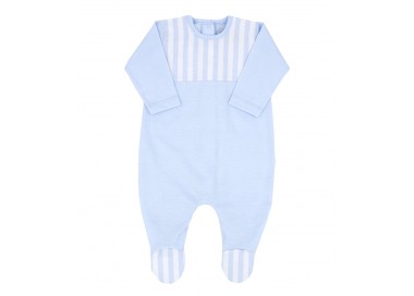 pelele azul con rayas para bebé