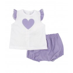 Set niña verano corazón lila