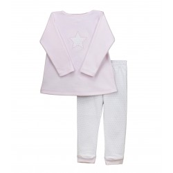 Pijama infantil invierno estrellas rosa