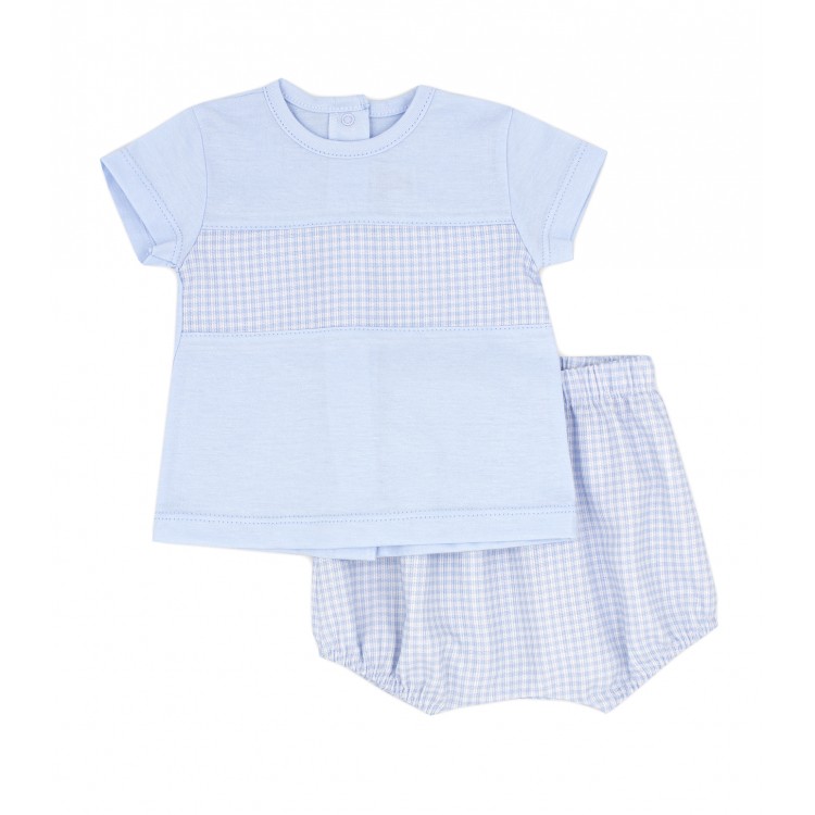 Set 2 prendas verano vichy celeste