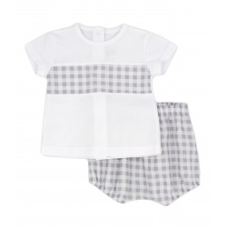 Conjunto vichy para niño verano