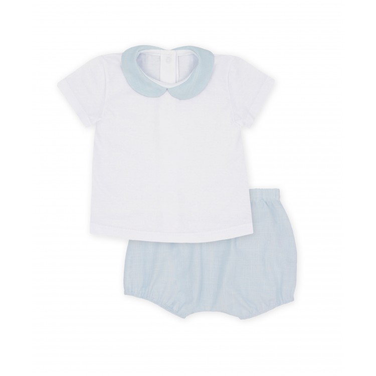 Conjunto camiseta y bombacho celeste Begonia (4214S23) Conjunto camiseta y bombacho celeste Begonia (4214S23)