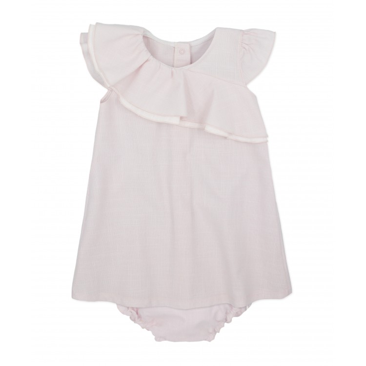 Vestido con cubre pañal en voile rosa Begonia (4215S23) Vestido con cubre pañal en voile rosa Begonia (4215S23)