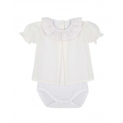 Body blusa blanco de manga corta Begonia (4221S23)