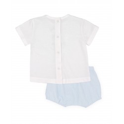 Conjunto niño dos piezas vichy celeste