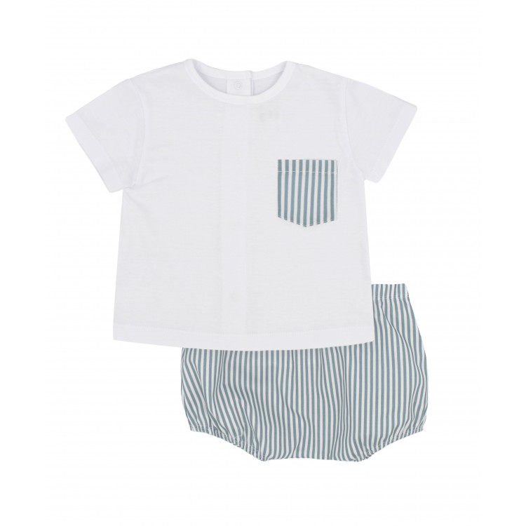 Conjunto bebé de rayas con bolsillo Conjunto bebé de rayas con bolsillo