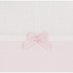 Pelele corto rosa con cuello y mangas de volantes Amapola (4107S23)