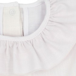 Body blusa blanco de manga corta Begonia (4221S23)