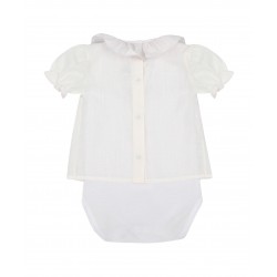 Body blusa blanco de manga corta Begonia (4221S23)