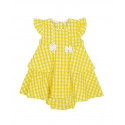 vestido bebé cuadros amarillos