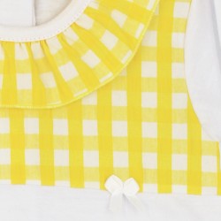 Pelele de bebé de primavera verano vichy amarillo Margarita (4803S23)