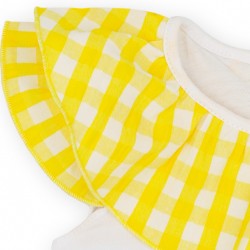 Conjunto de verano camiseta y bombacho vichy amarillo Margarita (4813S23)