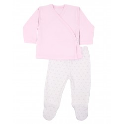 Pijama NEWBORN con pie rosa bebé