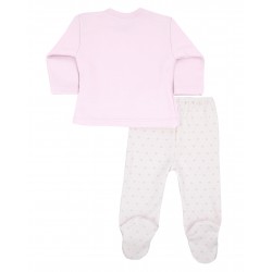 Pijama NEWBORN con pie rosa bebé