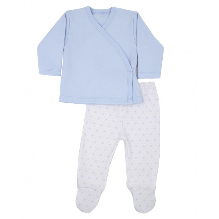 Pijama con pie recién nacido celeste Pijama con pie recién nacido celeste