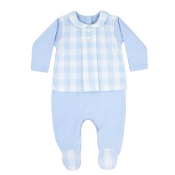 Pijama de bebé celeste invierno algodón