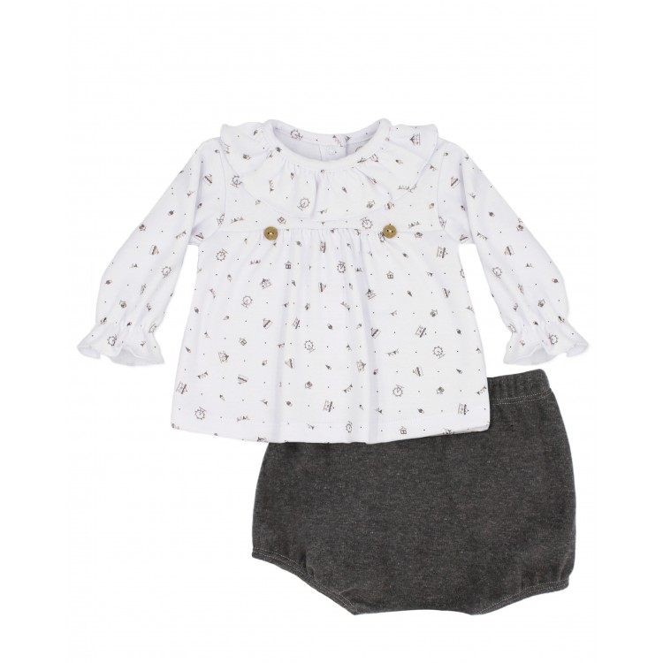 Conjunto bebé punto algodón estampado Conjunto bebé punto algodón estampado
