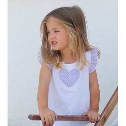 Conjunto verano niña corazón lila