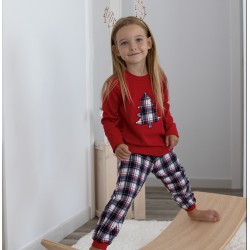 Pijama infantil invierno rojo vesubio