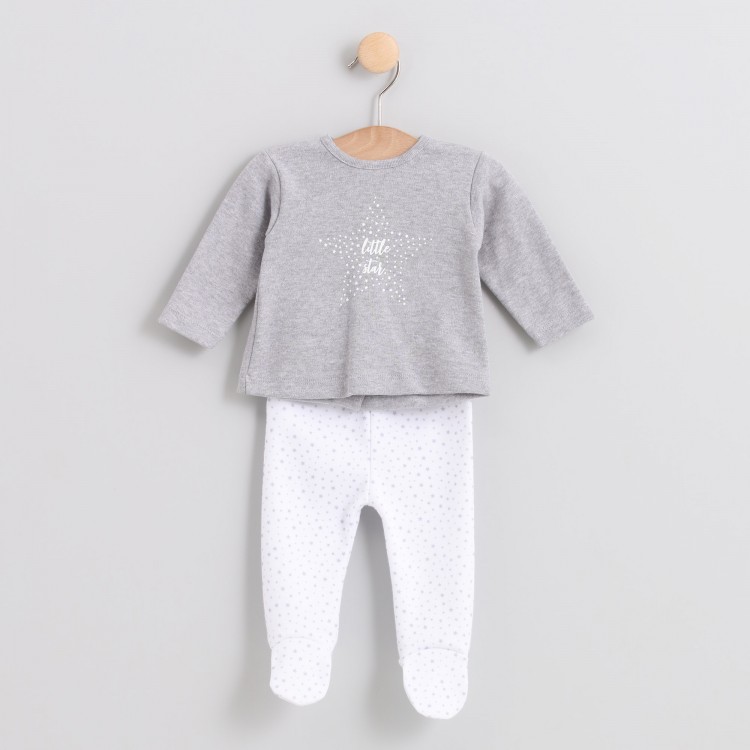 Conjunto de pijama con pie "little star" Conjunto de pijama con pie "little star"