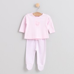 Pijama con pie vichy rosa