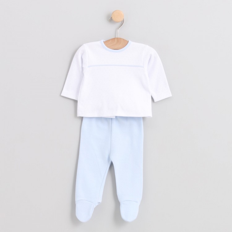 Conjunto dos piezas con pie bebé Conjunto dos piezas con pie bebé