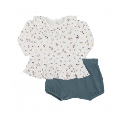 Conjunto niña algodón estampado campestre