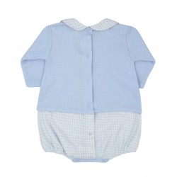 Pelele celeste de bebé algodón
