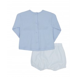 Conjunto 2 piezas bebé celeste algodón