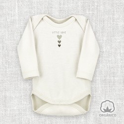 Body cuello americano bebé manga larga algodón orgánico