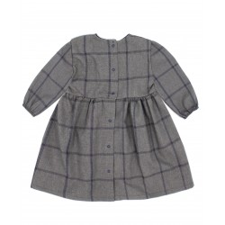 Vestido gris antracita de cuadros niña