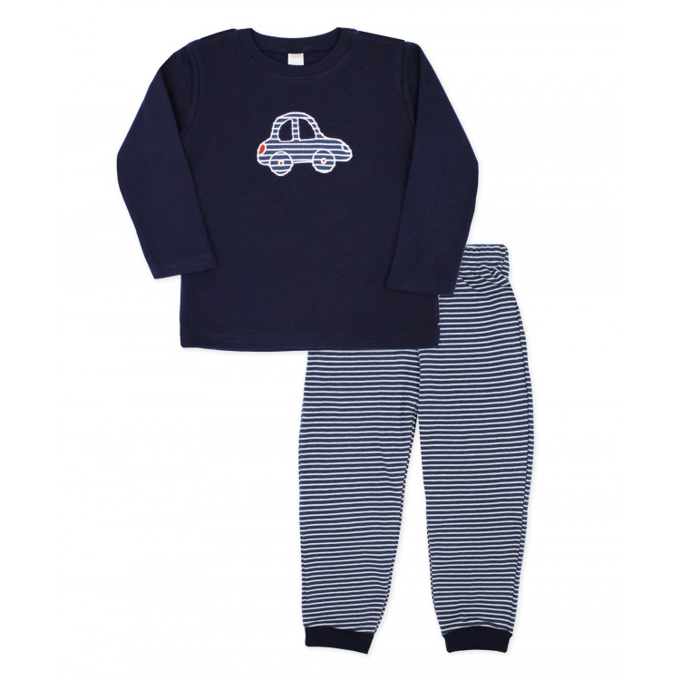 Pijama invierno rayas celeste