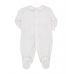 Conjunto 3 piezas pelele gorro y manta velour blanco