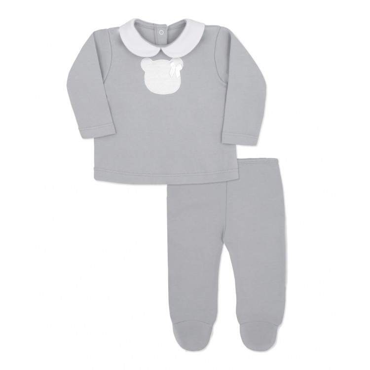 Pijama con pie osito niña Pijama con pie osito niña