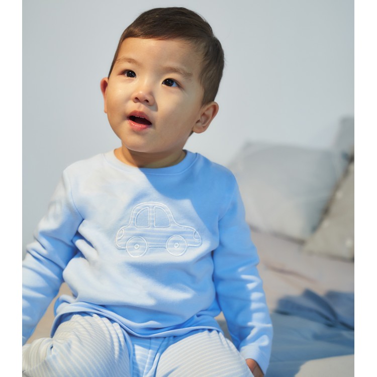 Pijama invierno rayas celeste Pijama invierno rayas celeste