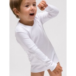 Camiseta interior manga larga infantil algodón 1x1