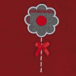 Set 2 piezas bordado burdeos